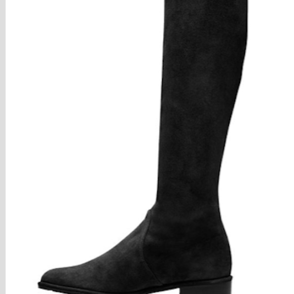 NWT Stuart Weitzman Lowland Stretch Suede Over-the-Knee Boots Black 7.5 - Picture 6 of 8